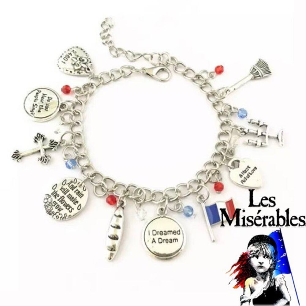 Les Miserables Charm Bracelet Silver Tone Zinc Alloy